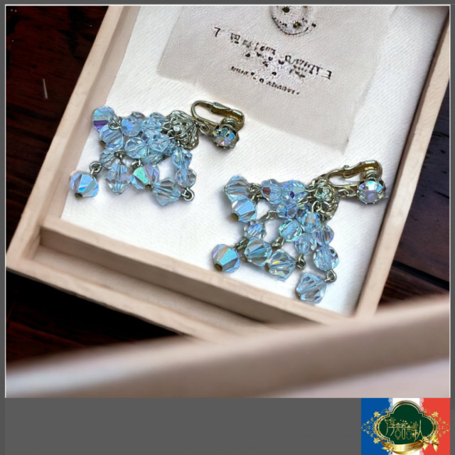 老件 復古 宮廷風格垂墜夾式耳環