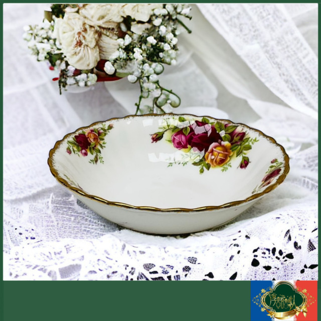 英國 Royal Albert 22K 鄉村玫瑰－甜品碗