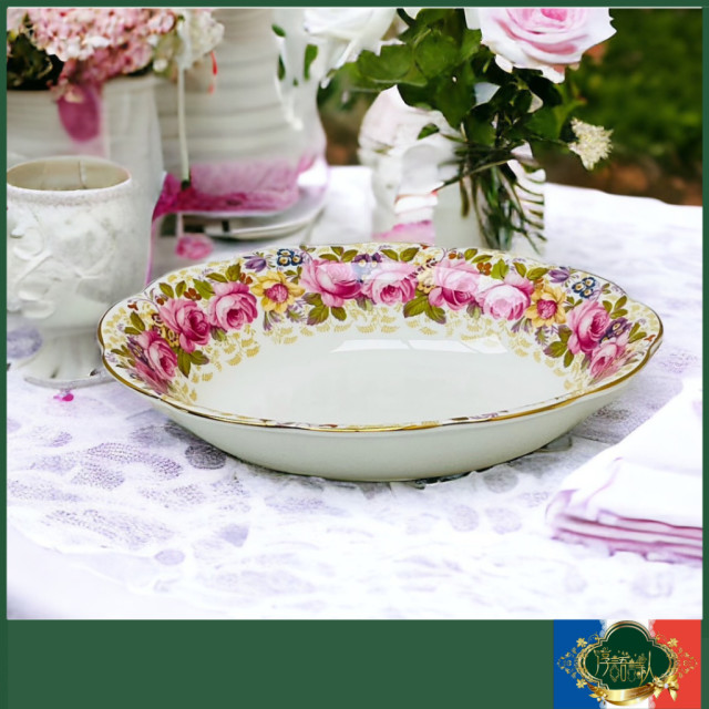 英國Royal Albert - SERENA系列-中型橢圓蔬菜深碗 碗公 （稀有系列）