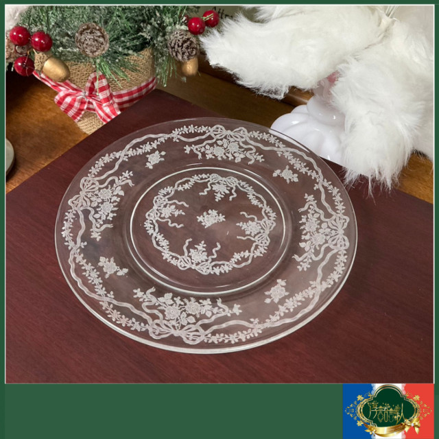 義大利蝴蝶結手工雕刻水晶玻璃盤