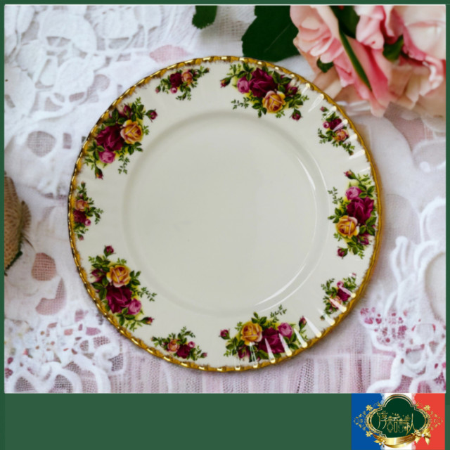 英國 Royal Albert 22K 鄉村玫瑰  晚餐盤/蛋糕盤/直徑26.5公分 (第一版／第二版）